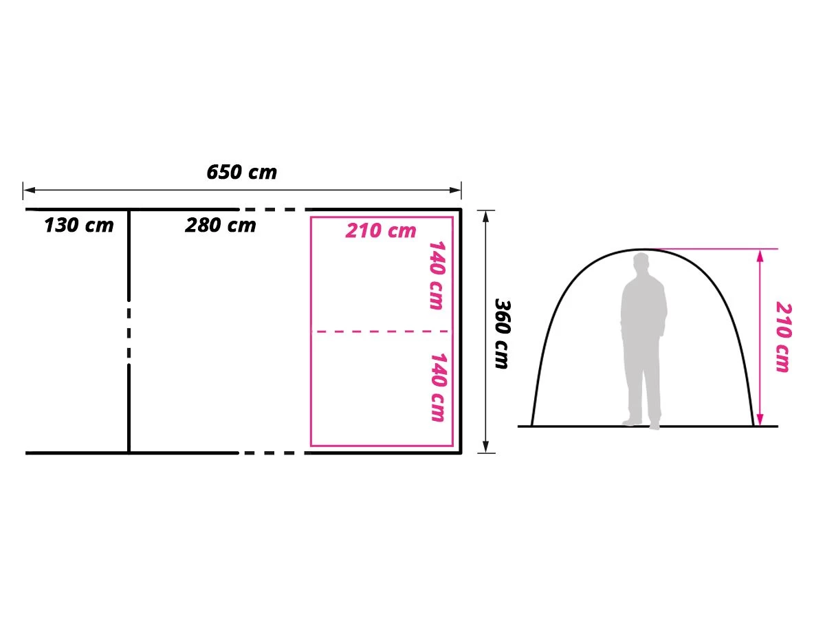 Obelink Florence L Easy Air Opblaasbare Tunneltent - Afbeelding 9