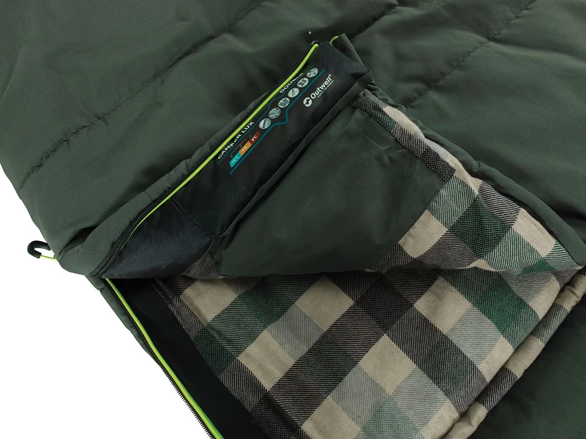 Outwell Camper Lux Double Forest Green Slaapzak - Afbeelding 4